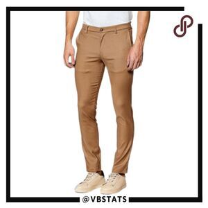 Club Monaco Men’s Cotton Stretch Connor Modern Slim Fit Chino Pants Tan 33/34
